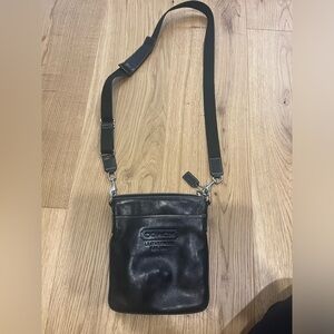 Coach leather sling crossbody bag with adjustable 36” strap